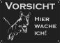 Preview: Aluminium Warnschild Bullterrier VORSICHT Hier wache ich!